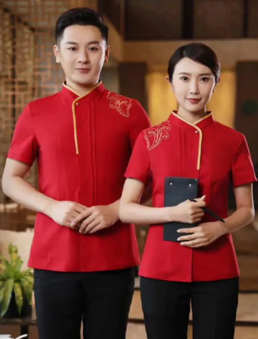 工作服，酒店工作服，紅色酒店工作服，工作服制服